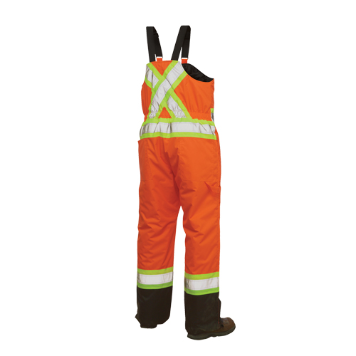 Lined Safety Overalls, Polyester/Polyurethane, Large, High Visibility Orange Planification Entrepots Molloy