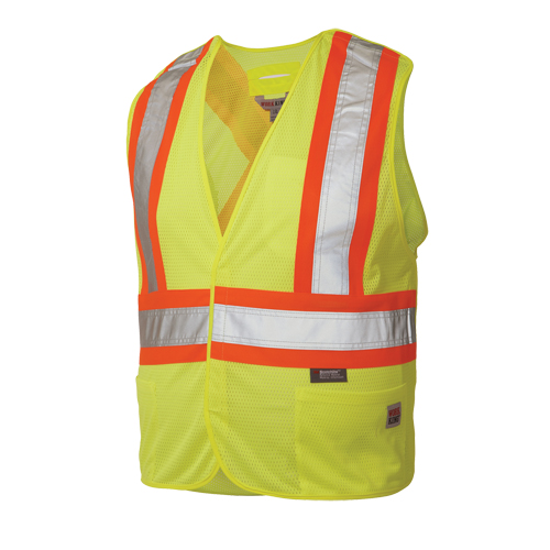 5-Point Tearaway Safety Vest, High Visibility Lime-Yellow, Large/X-Large, Polyester Planification Entrepots Molloy