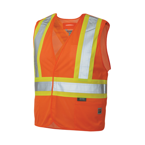 5-Point Tearaway Safety Vest, High Visibility Orange, Large/X-Large, Polyester Planification Entrepots Molloy
