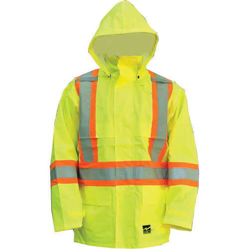 Manteau Open Road, Polyester/Polyur&eacute;thane, Jaune lime haute visibilit&eacute;, Petit Planification Entrepots Molloy
