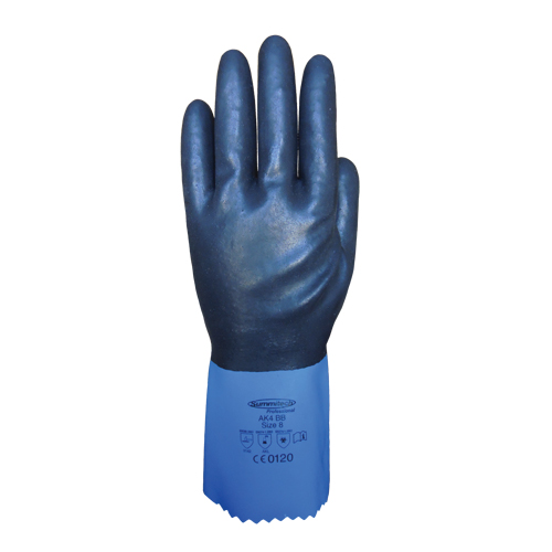Gants enti&egrave;rement tremp&eacute;s et r&eacute;sistants aux produits chimiques Summitech, Taille Petit/7, 11,8" lo, Chloropr&egrave;ne, Doublure en Poly-coton, 59 mils Planification Entrepots Molloy
