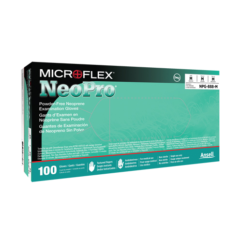 Gants NEOPRO, T-petit, N&eacute;opr&egrave;ne, 5,1 mils, Sans poudre, Vert, Classe 2 Planification Entrepots Molloy