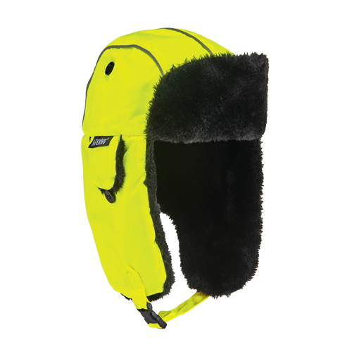 Chapeau de trappeur classique N-Ferno 6802, Doublure en Fourrure synth&eacute;tique, Moyen/Petit, Vert lime haute visibilit&eacute; Planification Entrepots Molloy