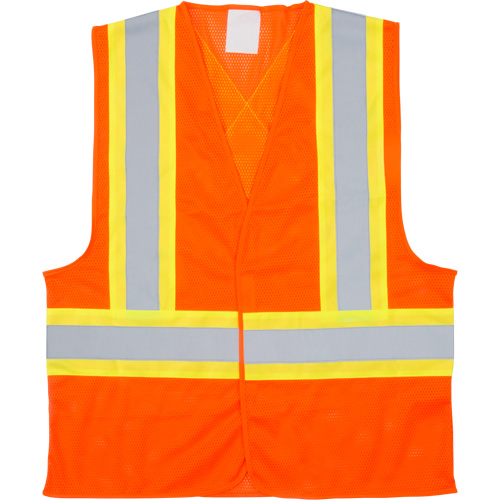 Traffic Safety Vest, High Visibility Orange, Medium, Polyester Planification Entrepots Molloy