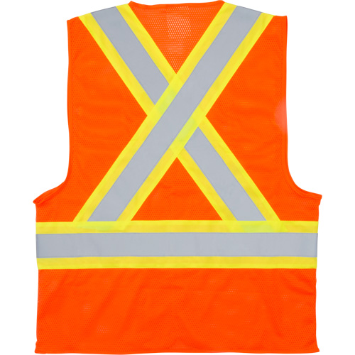 Traffic Safety Vest, High Visibility Orange, Medium, Polyester Planification Entrepots Molloy