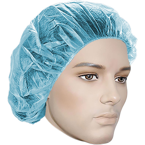 Bouffant Caps, Polypropylene, 18", Blue Planification Entrepots Molloy