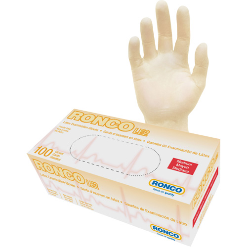 Disposable Gloves, Medium, Latex, 4-mil, Powder-Free, Natural, Class 2 Planification Entrepots Molloy