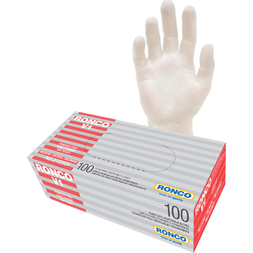 Gants jetables, Moyen, Vinyle, 3 mils, Sans poudre, Transparent Planification Entrepots Molloy