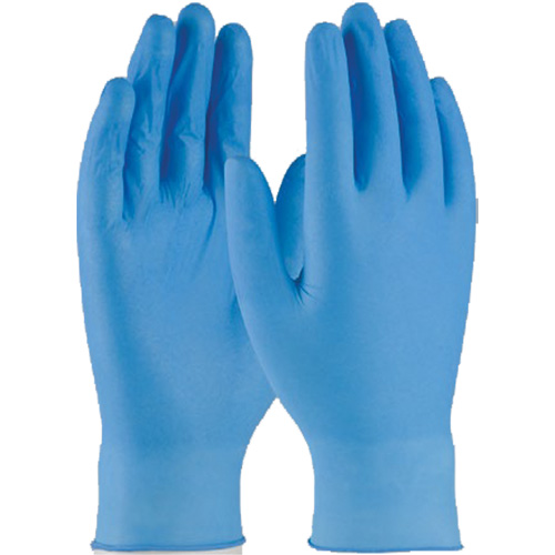 Disposable Gloves, Small, Nitrile, 4-mil, Powder-Free, Blue Planification Entrepots Molloy