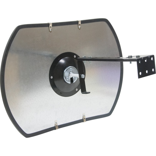 Roundtangular Convex Mirror with Bracket, 24" H x 36" W, Indoor/Outdoor Planification Entrepots Molloy