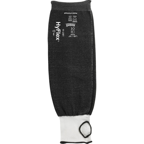 HyFlex&reg; Cut-Resistant Sleeve, HPPE, 16", ANSI/ISEA 105 Level 3, Black Planification Entrepots Molloy