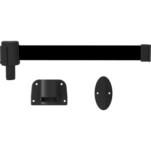Syst&egrave;me de montage mural pour barri&egrave;re PLUS, Plastique, Fixation par vis, 15', Ruban Noir Planification Entrepots Molloy