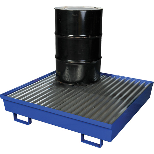 Steel Spill Containment Pallet, 92 US gal. Spill Capacity, 54" x 54.25" x 12" Planification Entrepots Molloy
