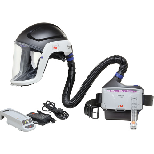 Ensemble APR &agrave; &eacute;puration d'air motoris&eacute; pour industrie lourde Versaflo, Capuchon & visi&egrave;re, Pile Lithium-ion Planification Entrepots Molloy