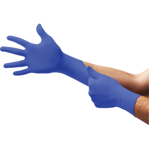 Gants d'examen UF-524 UltraForm, T-petit, Nitrile, 2,4 mils, Sans poudre, Bleu, Classe 2 Planification Entrepots Molloy