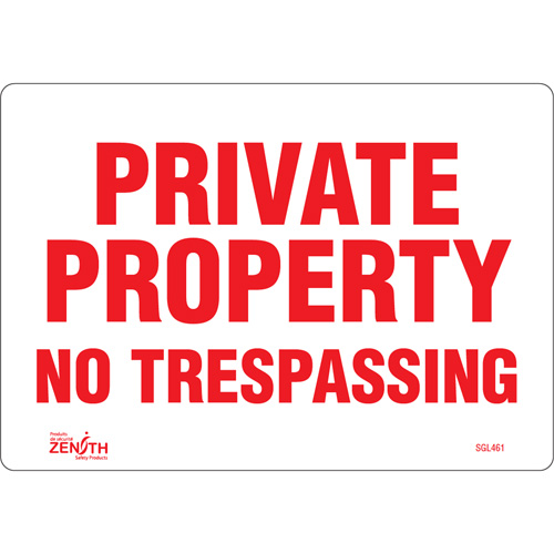 Enseigne Private Property, 7" x 10", Vinyle, Anglais Planification Entrepots Molloy
