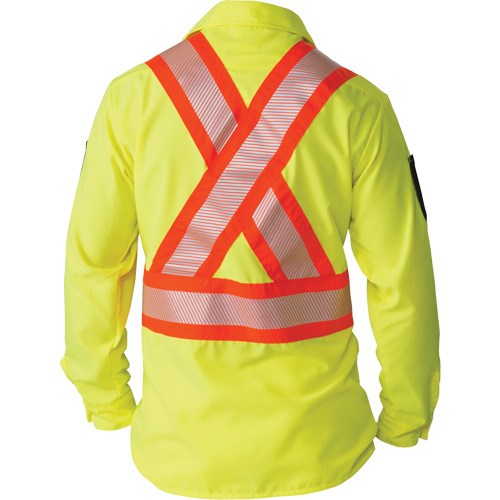 Chemise &agrave; manches longues haute visibilit&eacute; ind&eacute;chirable, Polyester, 2T-Grand (grande taille), Jaune lime haute visibilit&eacute; Planification Entrepots Molloy