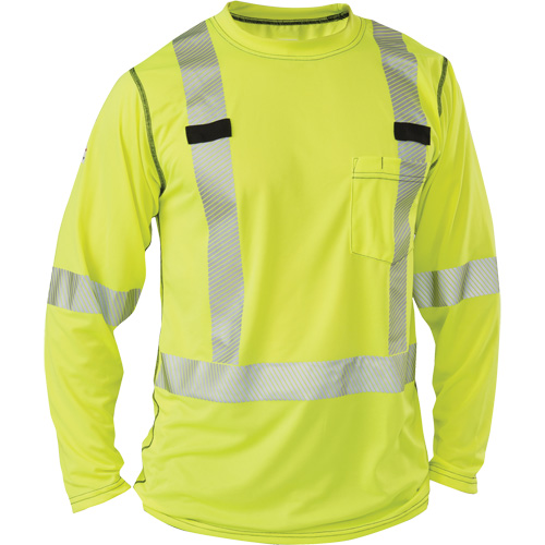 Polartec&reg; Power Grid&reg; High-Visibility Long Sleeve T-Shirt, Polyester, 2X-Large, High Visibility Lime-Yellow Planification Entrepots Molloy