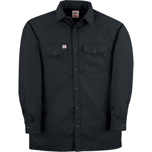 Twill Work Shirt with Snap, Men's, Medium (Tall), Black Planification Entrepots Molloy