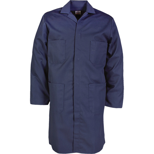 Lab Coat, Poly-Cotton, 32, Navy Blue Planification Entrepots Molloy