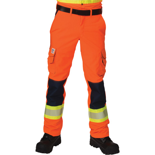 Pantalons cargo haute visibilit&eacute; antid&eacute;chirure, Polyester, 28, Orange haute visibilit&eacute; Planification Entrepots Molloy