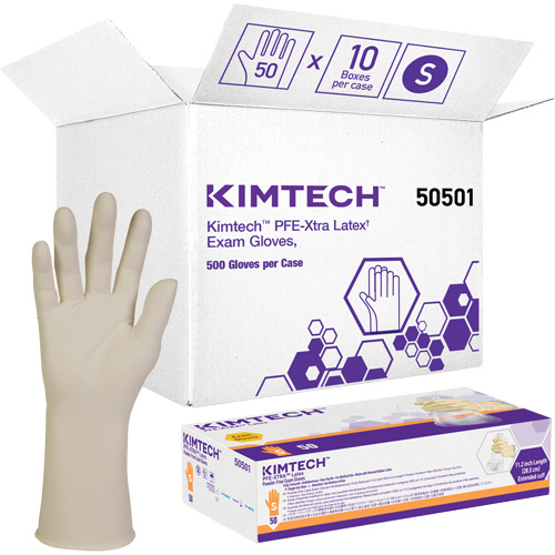 Kimtech XTRA-PFE Medical Gloves, Small, Latex, 6-mil, Powder-Free, White, Class 2 Planification Entrepots Molloy