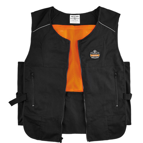 Chill-Its&reg; 6260 Lightweight Phase Change Cooling Vest with Packs, Small/Medium, Black Planification Entrepots Molloy