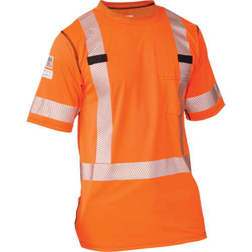 T-shirt &agrave; manches courtes haute visibilit&eacute; Polartec Power Grid, Polyester, 2T-Grand, Orange Planification Entrepots Molloy