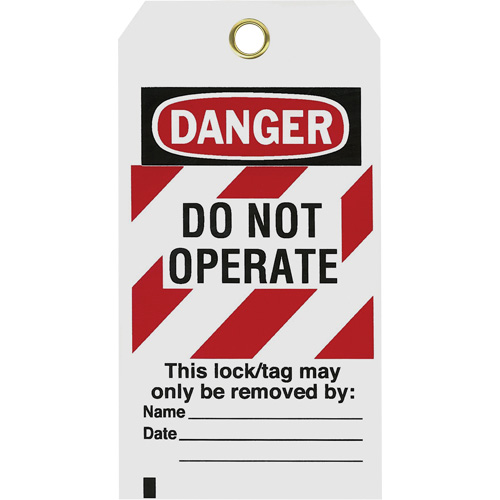 &eacute;tiquettes de s&eacute;curit&eacute; Do Not Operate, Polyester, 3" la x 5-3/4" h, Anglais Planification Entrepots Molloy