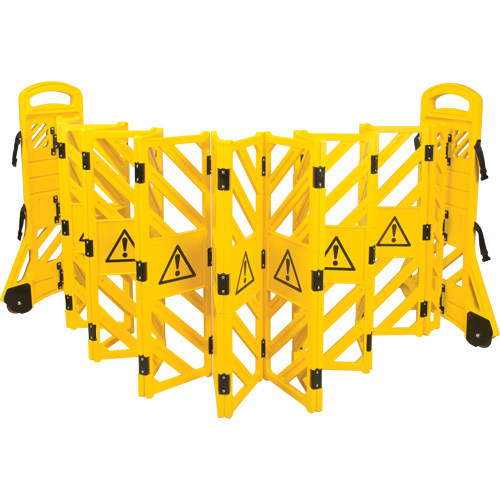 Portable Mobile Barrier, 40" H x 13' L, Yellow Planification Entrepots Molloy