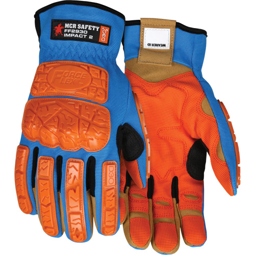 Forceflex&reg; Impact Gloves, Medium, Synthetic Palm, Slip-On Cuff Planification Entrepots Molloy