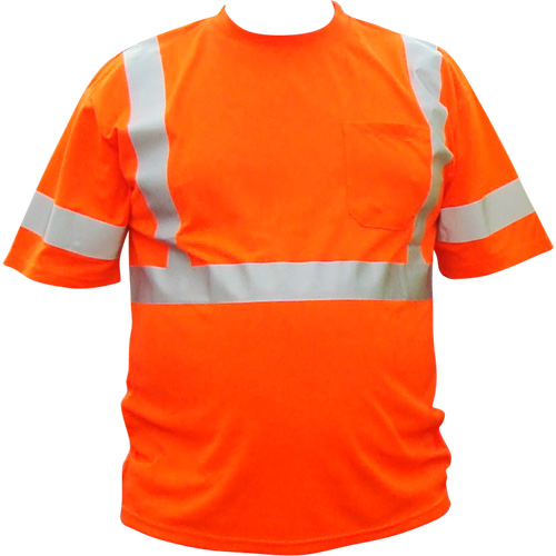 Chemise &agrave; manche courte haute visibilit&eacute;, Coton, 3T-Grand, Orange haute visibilit&eacute; Planification Entrepots Molloy