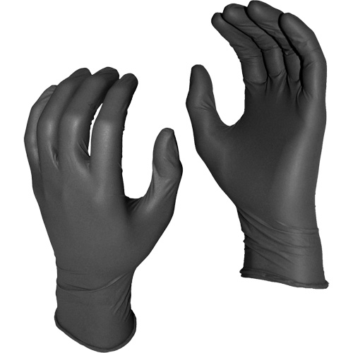 Gants jetables Grease Monkey, Petit, Nitrile, 5 mils, Sans poudre, Noir Planification Entrepots Molloy