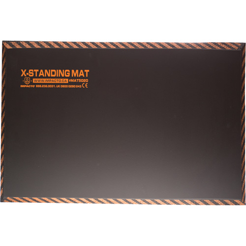 Tapis anti-fatigue pour travail debout, Lisse, 16" x 28" x 1", Noir, Caoutchouc Planification Entrepots Molloy