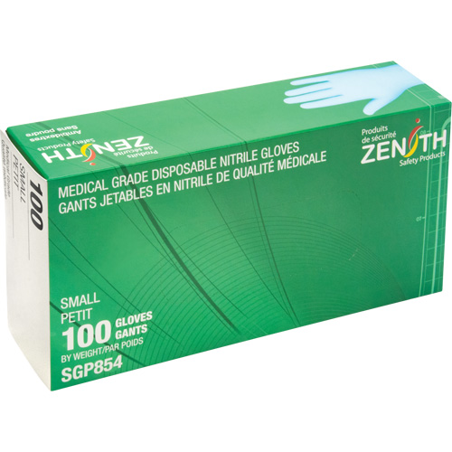 Puncture-Resistant Medical-Grade Disposable Gloves, Small, Nitrile, 3.5-mil, Powder-Free, Blue, Class 2 Planification Entrepots Molloy