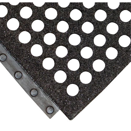 24/Seven&reg; Locksafe&reg; Anti-Fatigue Mat, Honeycomb, 3' x 3' x 5/8", Black, Natural Rubber Planification Entrepots Molloy