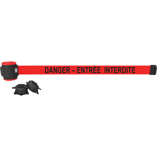 Wall Mount Barrier, Plastic, Magnetic Mount, 30', Red Tape Planification Entrepots Molloy