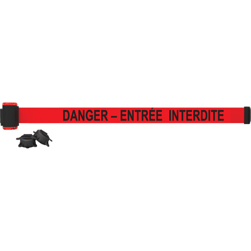 Wall Mount Barrier, Plastic, Magnetic Mount, 7', Red Tape Planification Entrepots Molloy