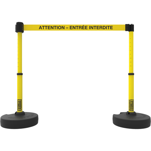 Plus Barrier Post Set, Plastic, 42" H, Yellow Tape, 15' Tape Length Planification Entrepots Molloy