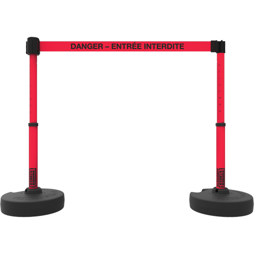 Plus Barrier Post Set, Plastic, 42" H, Red Tape, 15' Tape Length Planification Entrepots Molloy