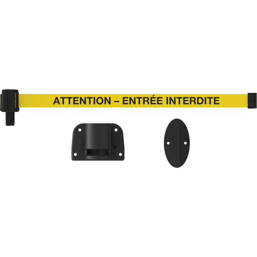 Plus Wall Mount Barrier System, Plastic, Screw Mount, 15', Yellow Tape Planification Entrepots Molloy
