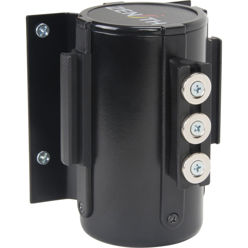 Wall Mount Barrier with Magnetic Tape, Steel, Screw Mount, 12', Yellow Tape Planification Entrepots Molloy