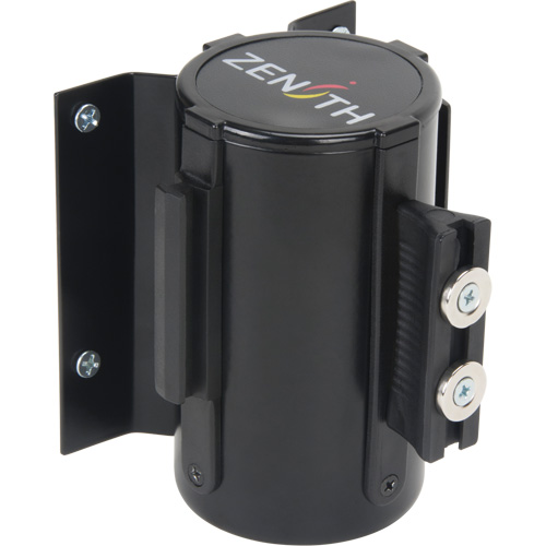 Barri&egrave;re &agrave; fixation murale avec ruban magn&eacute;tique, Acier, Fixation par vis, 7', Ruban Bleu Planification Entrepots Molloy