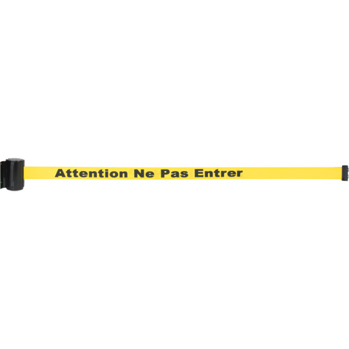 Magnetic Tape Cassette for Build-Your-Own Crowd Control Barrier, Attention ne pas entrer, 7', Yellow Tape Planification Entrepots Molloy