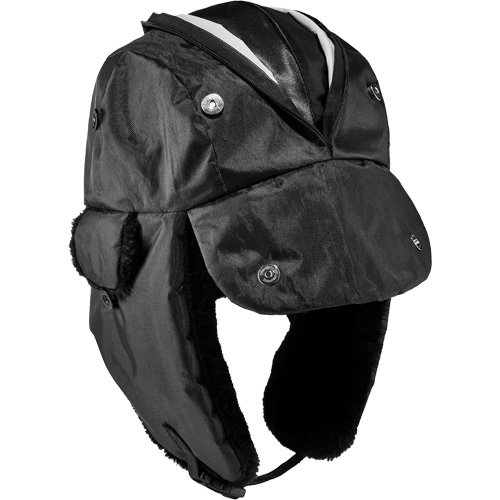Chapeau de trappeur avec fermeture &agrave; glissi&egrave;re N-Ferno, Doublure en Polyur&eacute;thane/Satin, Moyen/Petit, Noir Planification Entrepots Molloy
