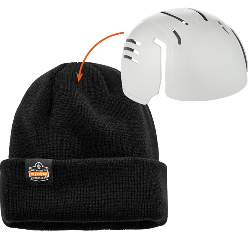 N-Ferno&reg; Zippered Rib Knit Beanie Hat with Bump Cap Insert, One Size, Black Planification Entrepots Molloy
