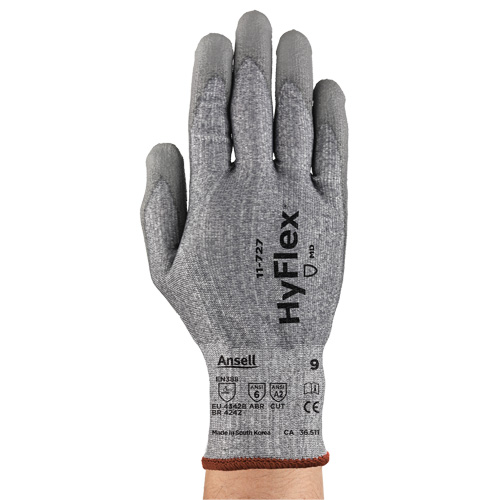 Gants r&eacute;sistant aux coupures HyFlex s&eacute;rie 11-727, Taille 8, Calibre 15, Rev&ecirc;tement Polyur&eacute;thane, Enveloppe en Intercept, ASTM ANSI niveau A2/EN 388 niveau B Planification Entrepots Molloy