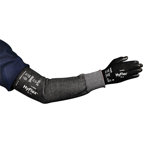 HyFlex&reg; 11-280 Series Wide Cut Resistant Sleeve, Intercept, 12", ASTM ANSI Level A4, Grey Planification Entrepots Molloy