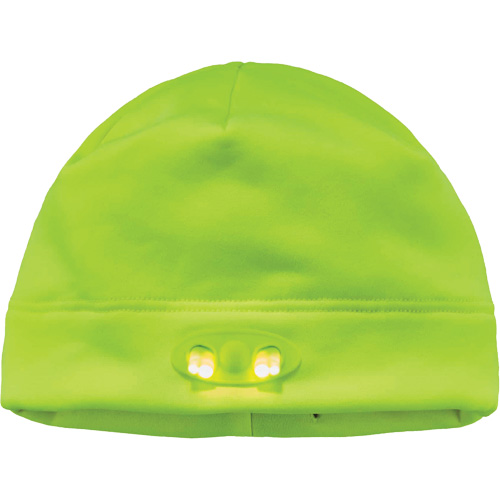Bonnet N-Ferno &agrave; lumi&egrave;res DEL, Taille unique, Vert lime haute visibilit&eacute; Planification Entrepots Molloy