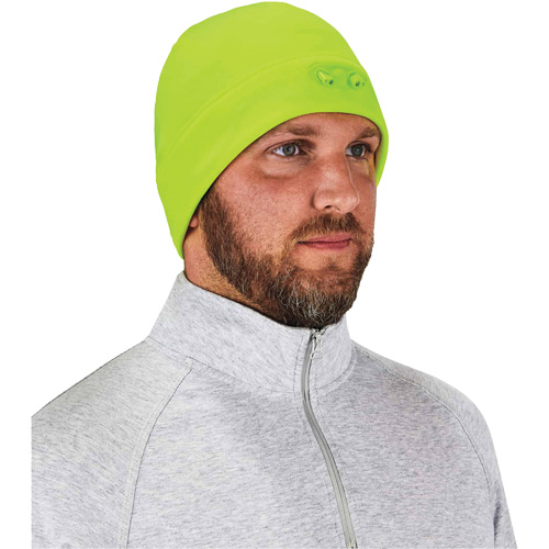 Bonnet N-Ferno &agrave; lumi&egrave;res DEL, Taille unique, Vert lime haute visibilit&eacute; Planification Entrepots Molloy